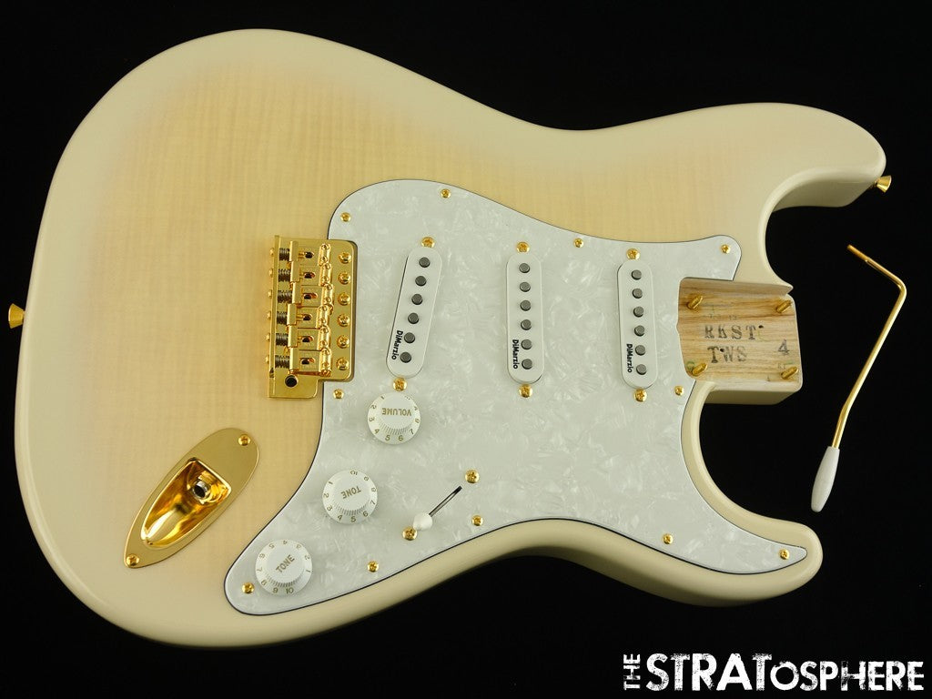 Fender Richie Kotzen Strat LOADED BODY, Ash Flame Maple Top White Burst