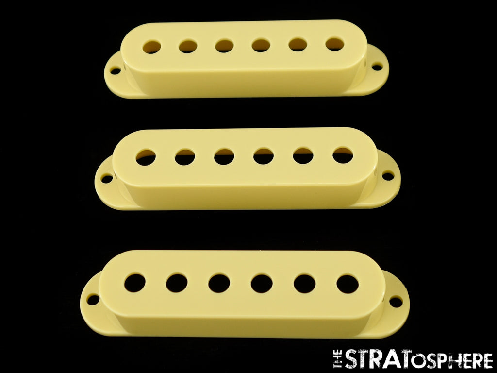*NEW Vintage Cream Stratocaster PICKUP COVER SET Covers Fender Strat Single Coil