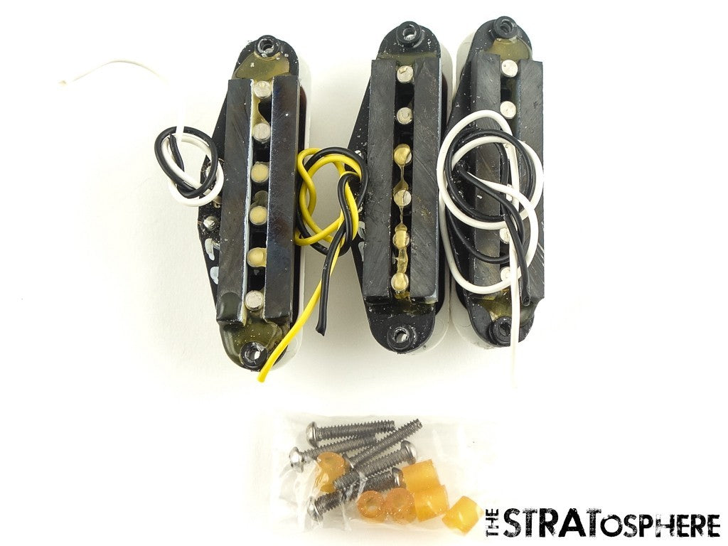 USED Fender MIM Stratocaster Strat SSS PICKUP SET, Pickups White