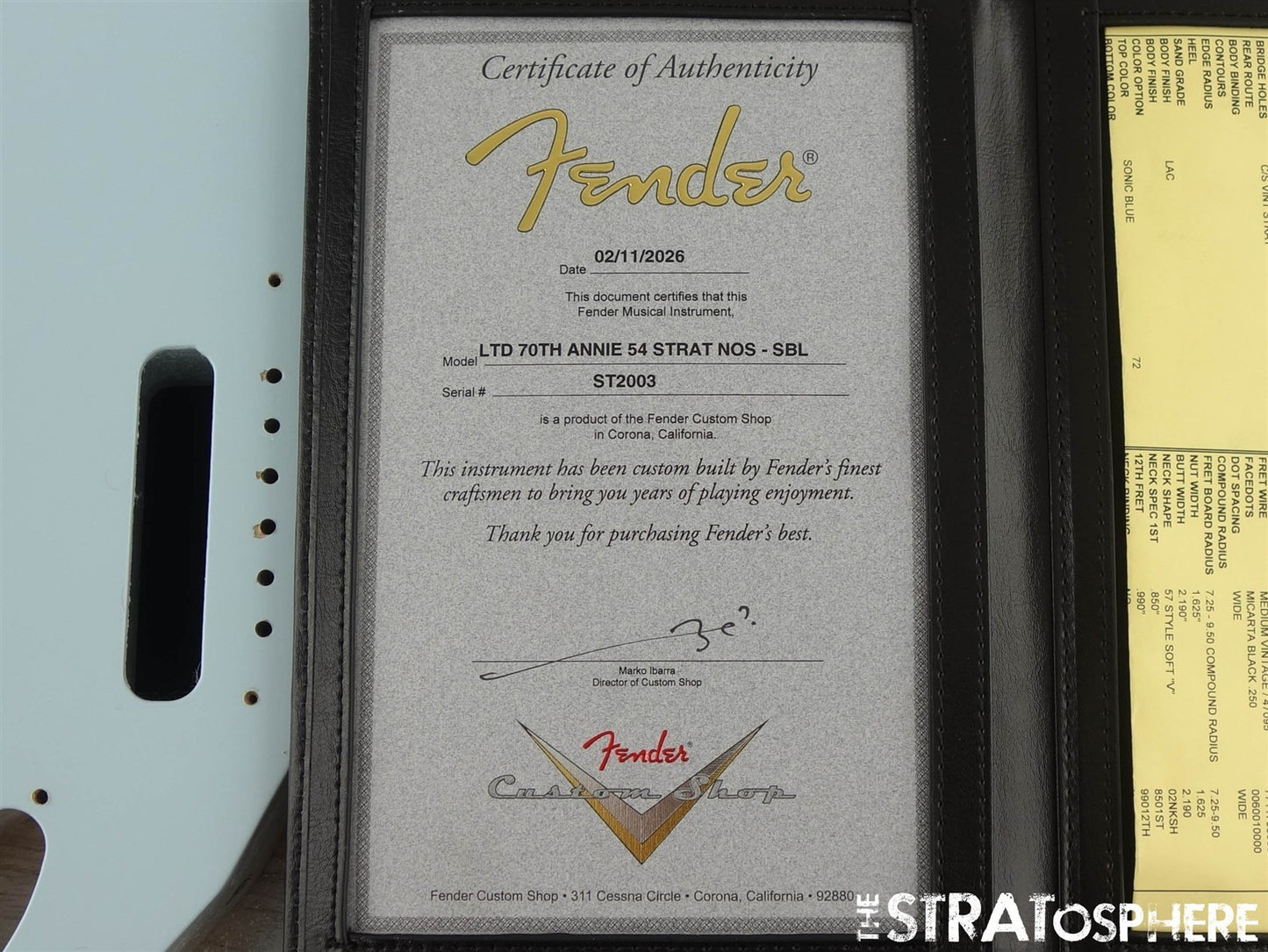 USA Fender Custom Shop 70th Annie 54 Strat NOS, NECK &nd TUNERS American Maple