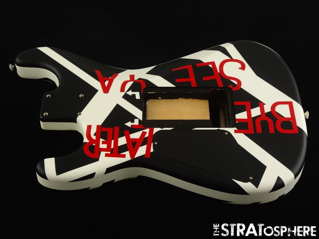EVH Striped Circles BODY Guitar Floyd Rose Route ''Crop CIrcles'' Black + White