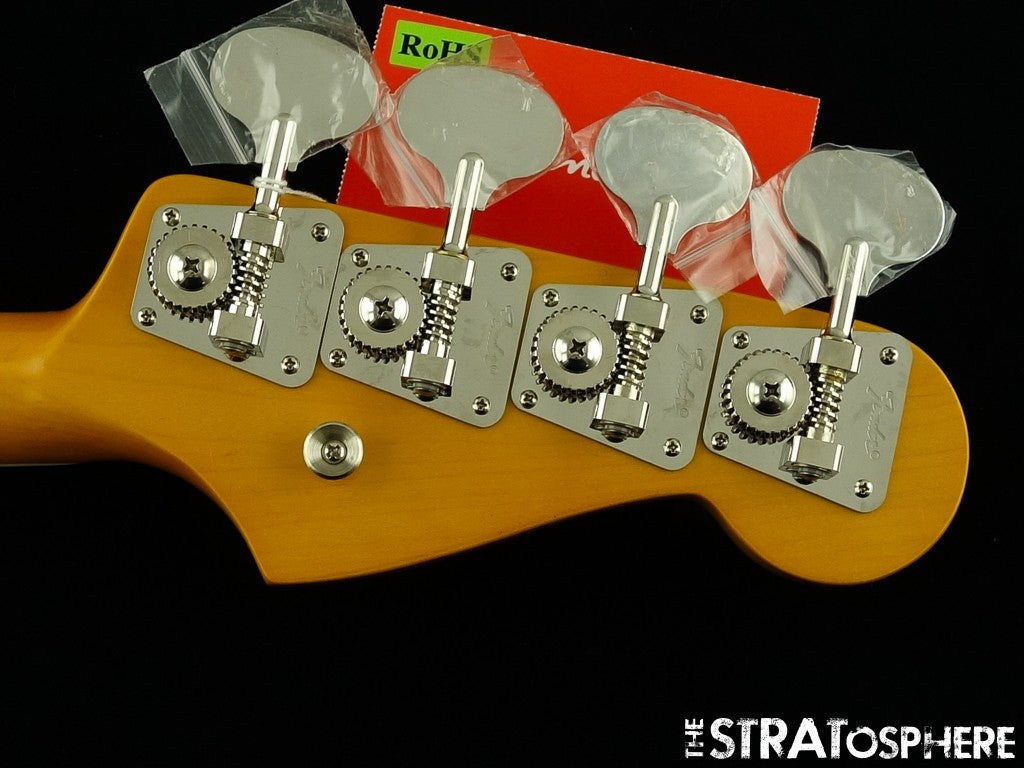 LEFTY Fender AV II American Vintage 1966 Jazz J Bass NECK &TUNERS Bound Rosewood