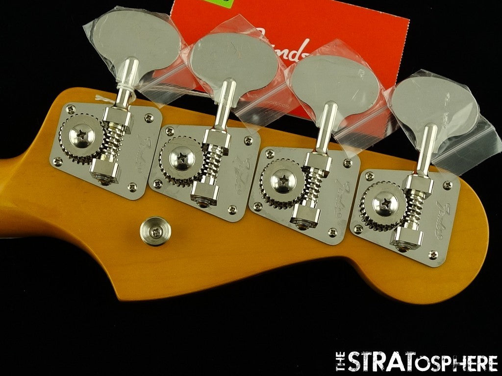 LEFTY Fender AV II American Vintage 1966 Jazz Bass NECK & TUNERS Bound Rosewood