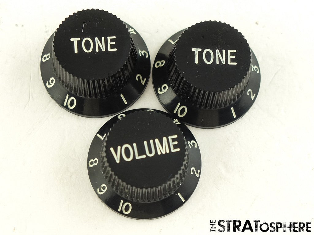 Fender Squier Affinity Strat GUITAR KNOBS 1 Volume 2 Tone BLK