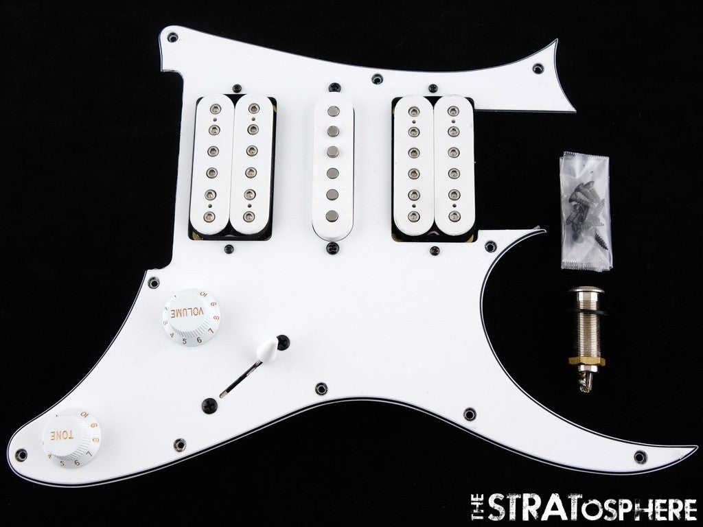 Ibanez JEMJR Steve Vai HSH LOADED PICKGUARD Quantum White Guitar Alnico!