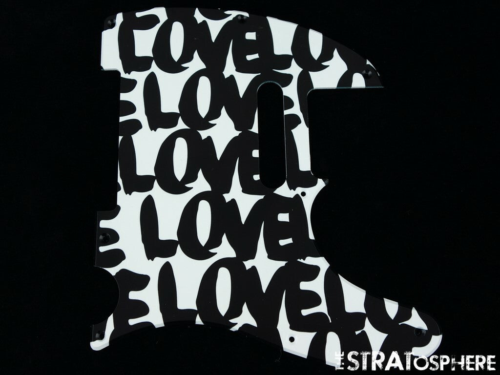 *NEW Telecaster PICKGUARD for Fender USA Standard Tele 8 Hole ''Love'' Print
