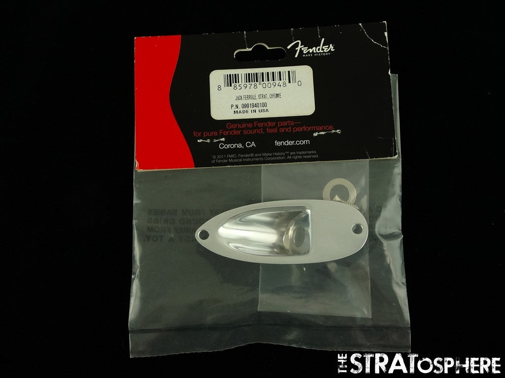 NOS Fender USA Output Jack Plate Stratocaster Strat Parts Chrome