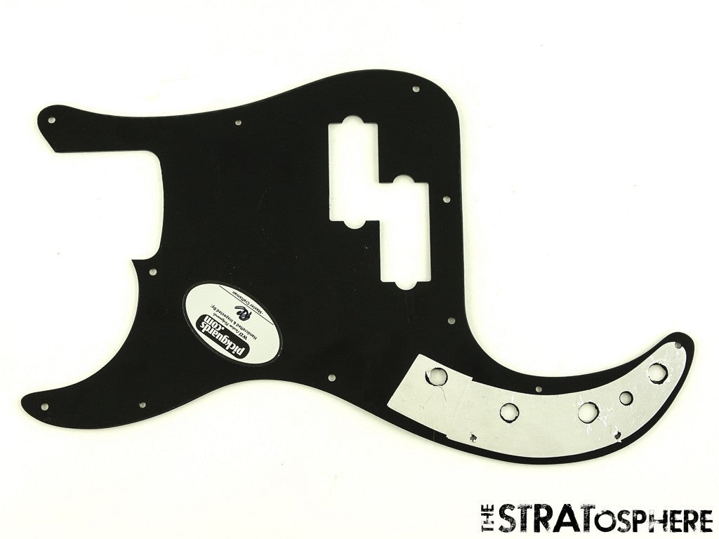 USED Fender Replacement Precision P Bass Black PICKGUARD Bass Guitar 3 Ply