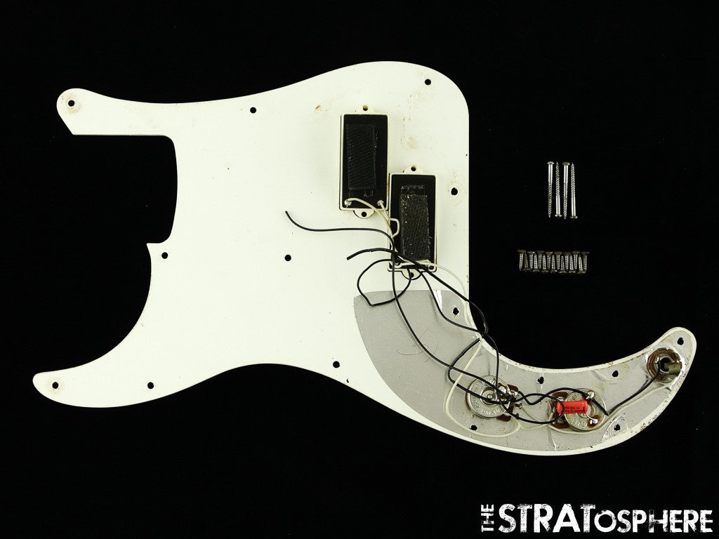 USED MIJ Fender P Bass LOADED PICKGUARD Precision Bass Parchment