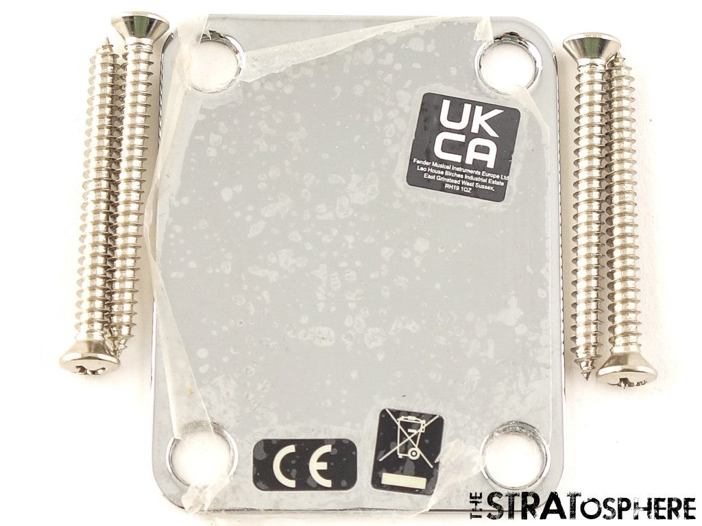Fender Vintera II 50s RI P Bass NECK PLATE, Precision Reissue Vintage Chrome.