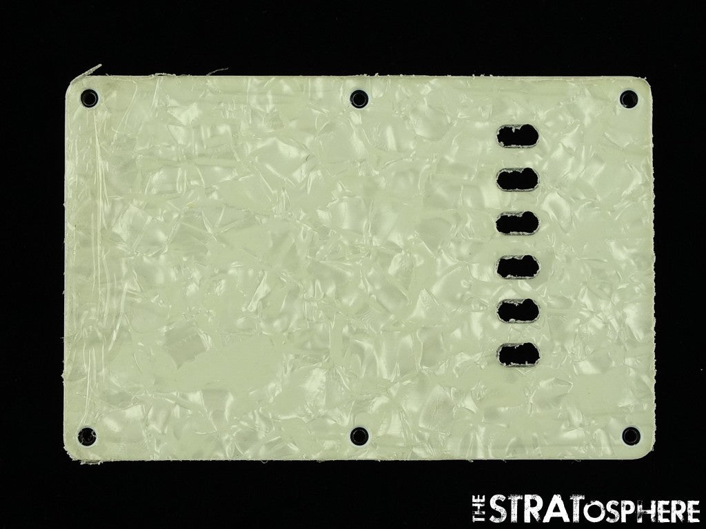 USED ALLPARTS TREMOLO BACK COVER Aged White Pearloid