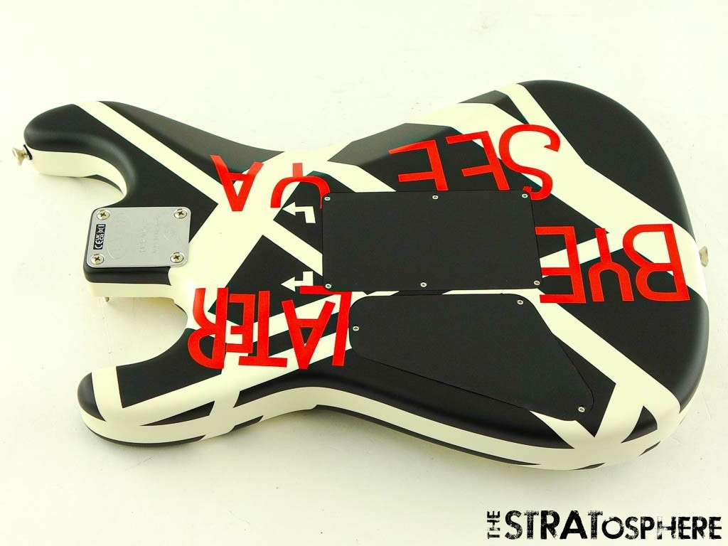 EVH Striped Circles BODY & HARDWARE Floyd Rose Route ''Crop Circles'' Black +White