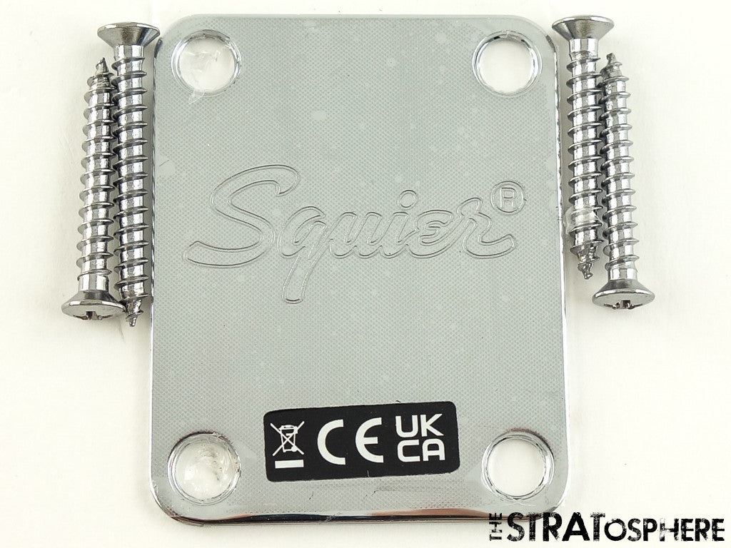 Fender Squier Sonic Mustang Series NECK PLATE Guitar Parts Chrome!