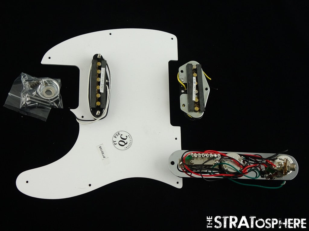 Fender Standard Tele LOADED PICKGUARD Pickups Plate Knobs Telecaster, White!