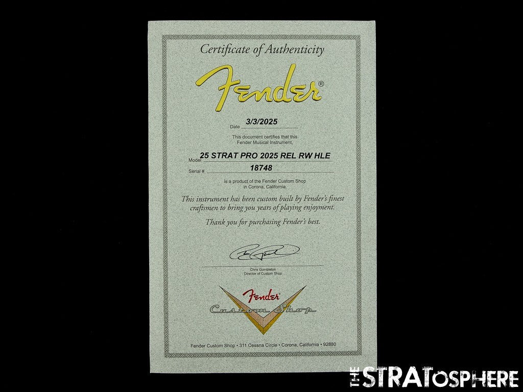 Fender USA Custom Shop Custom Strat Pro 2025 Relic BODY HLE Gold