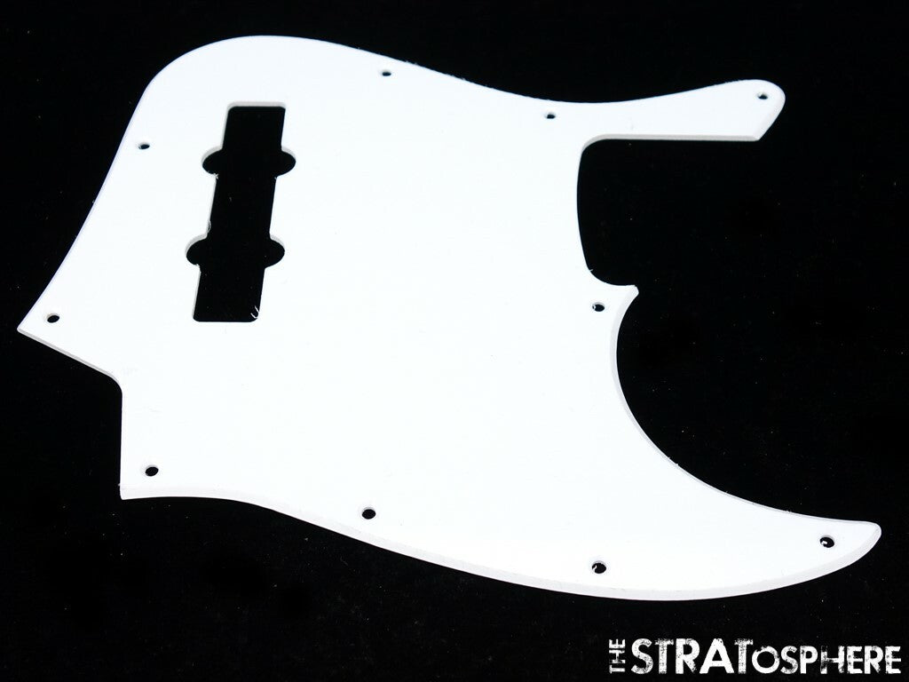 * NEW White PICKGUARD for Fender Jazz Bass Guitar 1 Ply Standard 10 Hole