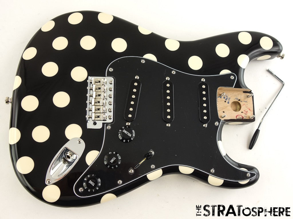 Fender BUDDY GUY Stratocaster Strat, LOADED BODY Black Polka Dot!