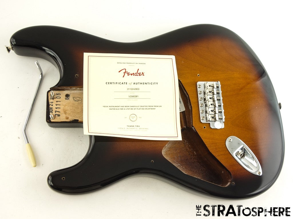 LEFTY Fender AV II American Vintage 1957 BODY & HARDWARE Strat 2TS