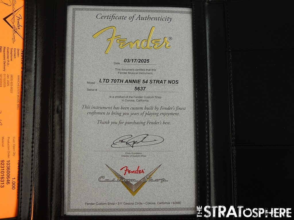 Fender Custom Shop 70th Annie 54 Stratocaster NOS BODY Ash Graffiti Yellow