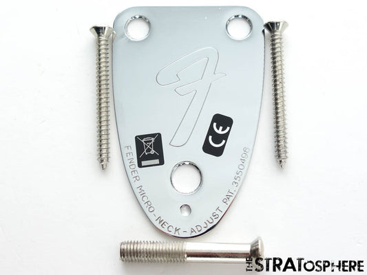 Ritchie Blackmore Fender Stratocaster Strat NECK PLATE Chrome 70s ''F'' Logo