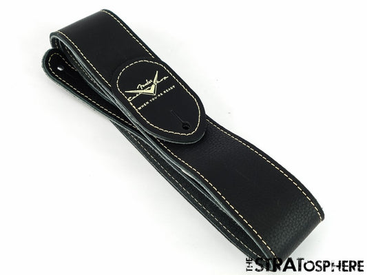 Fender Custom Shop, GUITAR STRAP, Strat Black Leather Relic 1963 Tele