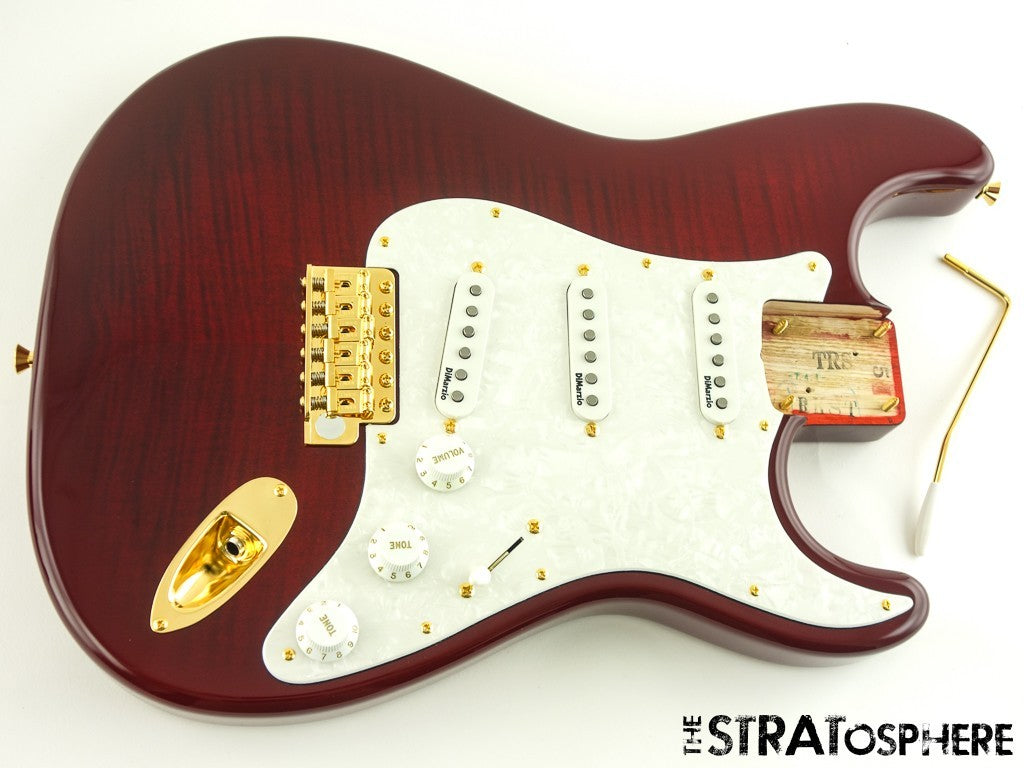 Fender Richie Kotzen Strat LOADED BODY + HARDWARE Ash Flame Maple Top Red Burst