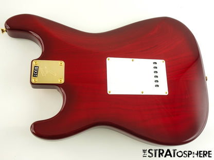 Fender Richie Kotzen Strat LOADED BODY + HARDWARE Ash Flame Maple Top Red Burst