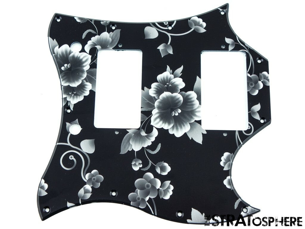 *NEW Black Rose Print PICKGUARD for USA Gibson SG Standard Guitar 11 Hole