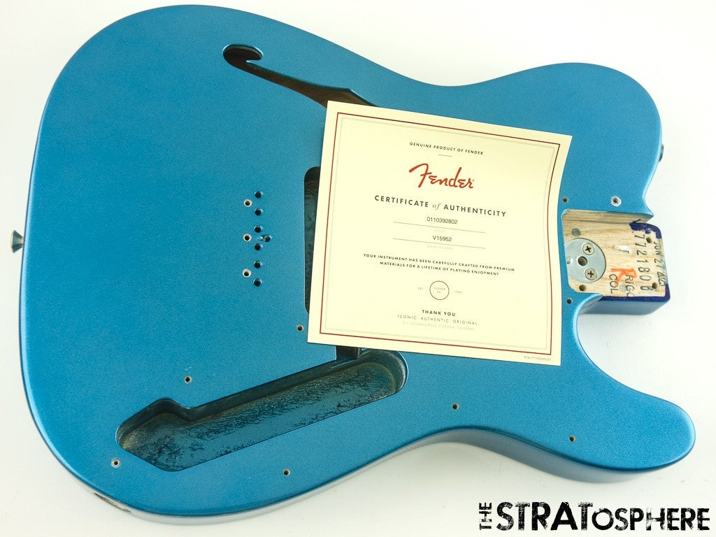 Fender AV II American Vintage 1972 Tele Thinline, Semi-Hollow Ash BODY, LPB Blue