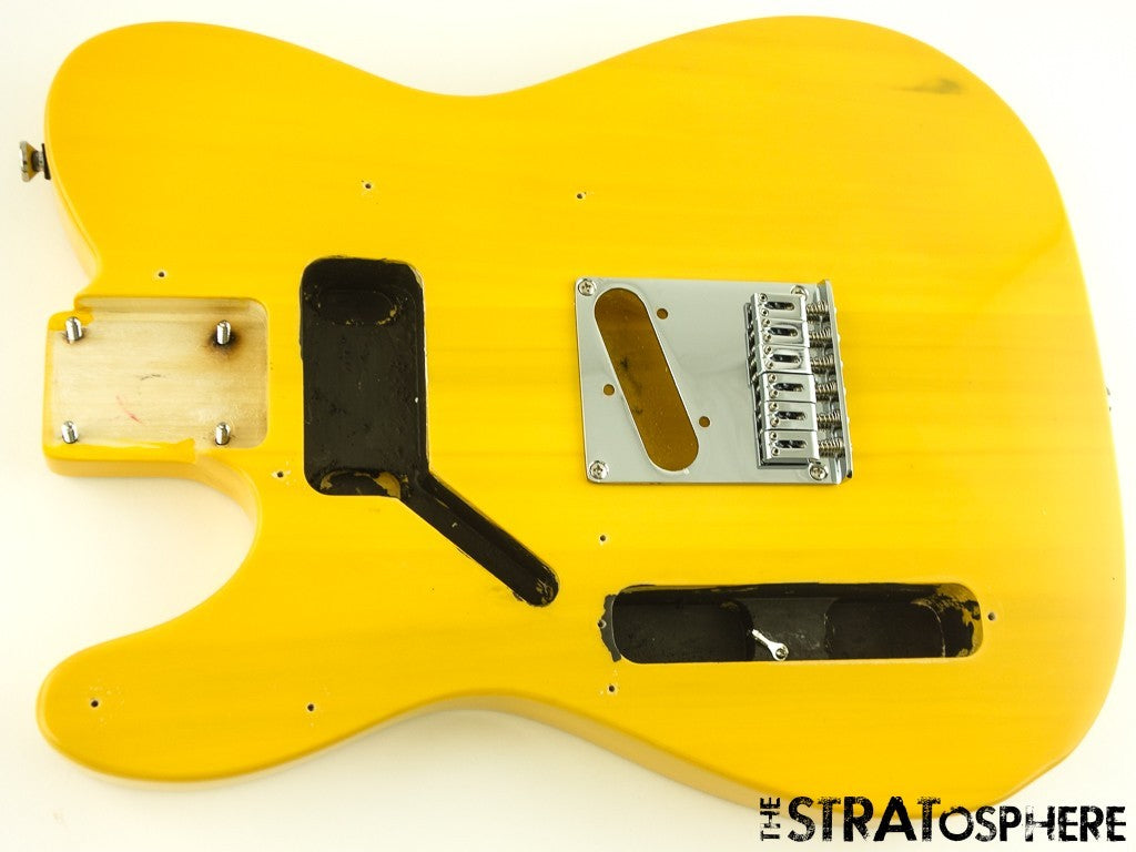 Fender LEFTY Squier Affinity Telecaster Tele BODY + HARDWARE Guitar BS Blonde