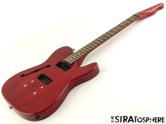 Fender JA-90 Jim Adkins Thinline Tele BODY + NECK, Telecaster Crimson Red Ash!