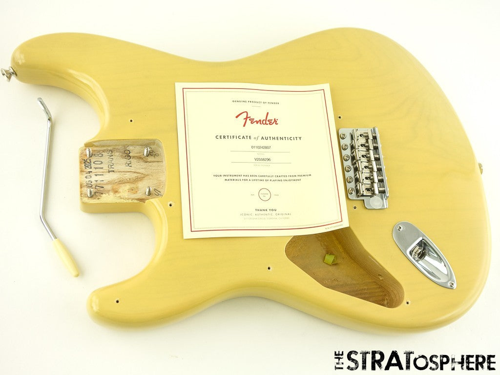 LEFTY Fender AV II American Vintage 1957 Strat BODY &HARDWARE Ash Vintage Blonde