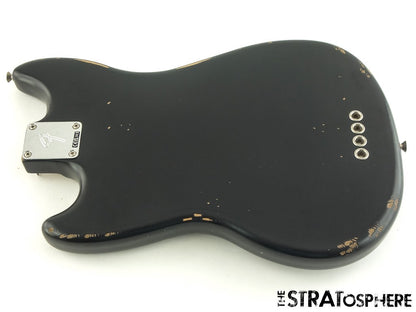 Fender JMJ Road Worn Mustang Bass BODY + HARDWARE, Parts Black Nitro