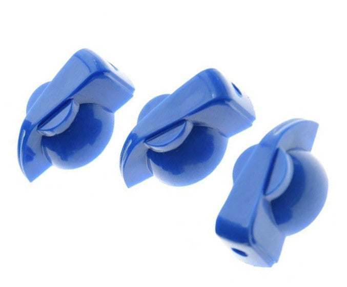 *NEW Set of 3 CHICKEN HEAD POINTER KNOBS for Amps, Pedals + Guitars Blue