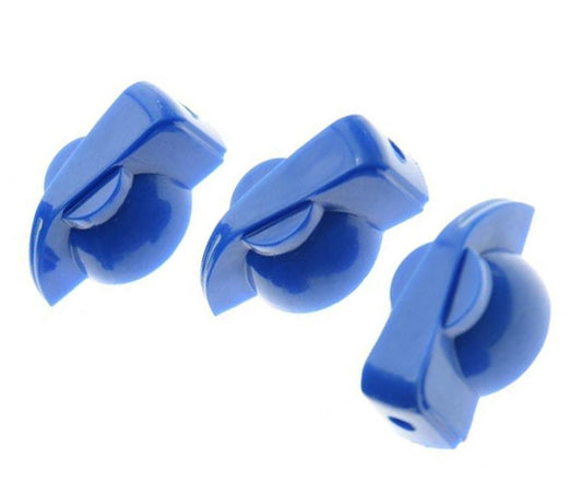 *NEW Set of 3 CHICKEN HEAD POINTER KNOBS for Amps, Pedals + Guitars Blue