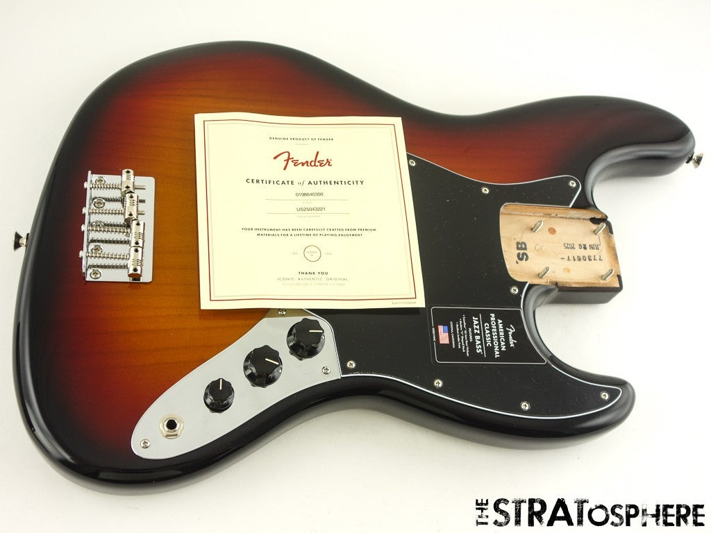 Fender American Professional Classic Jazz Bass LOADED BODY J Bass Sunburst
