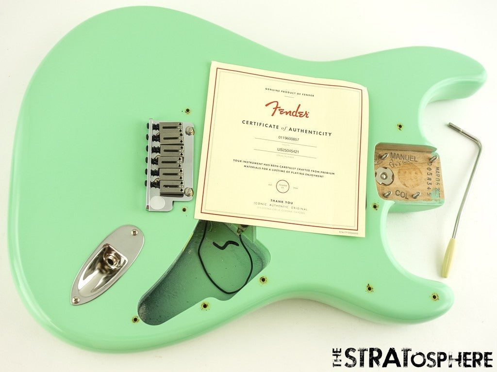 USA Fender Jeff Beck Strat BODY + HARDWARE, Part Surf Green
