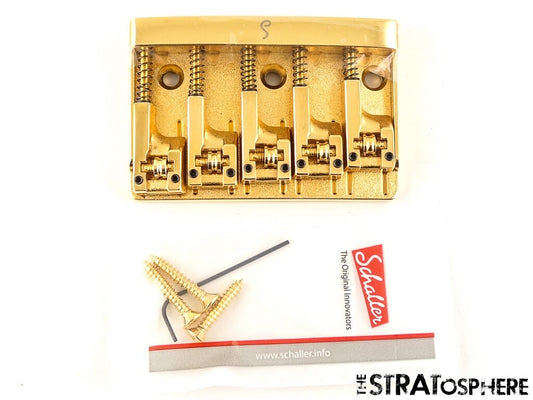 NEW Schaller High Mass 5 String Bass BRIDGE w/ Rollers Badass Gold BB-0322-002