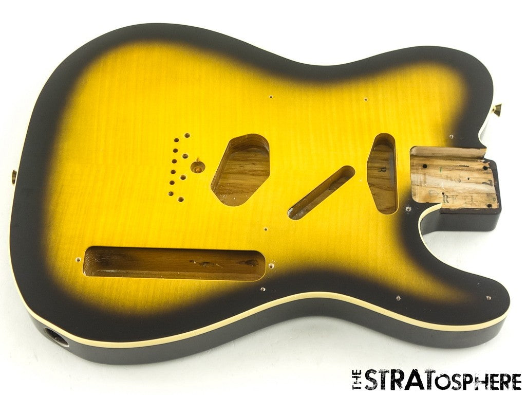 Fender Richie Kotzen Tele BODY, Ash Flame Maple Top Top Bound Brown Sunburst