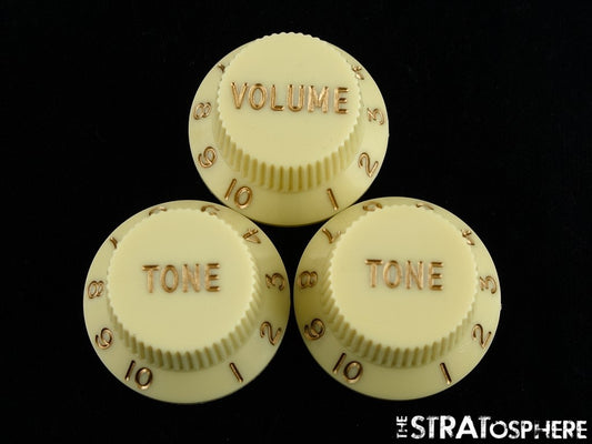 Fender Tash Sultana Stratocaster Strat GUITAR KNOBS, Volume Tone Aged White
