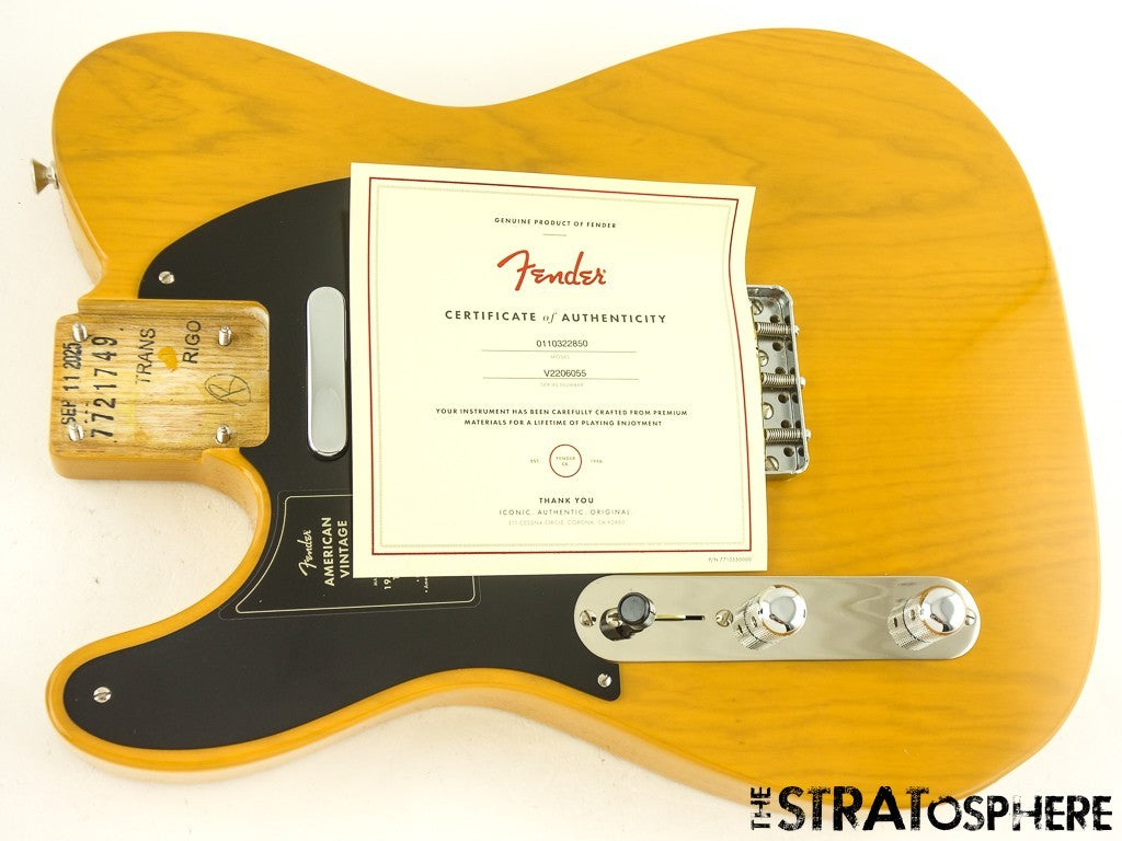 LEFTY Fender AV II American Vintage 1951 Telecaster LOADED BODY Tele Ash BTB