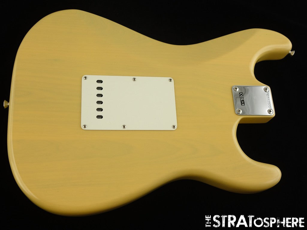 LEFTY Fender AV II American Vintage 1957 Strat BODY +HARDWARE Ash Vintage Blonde