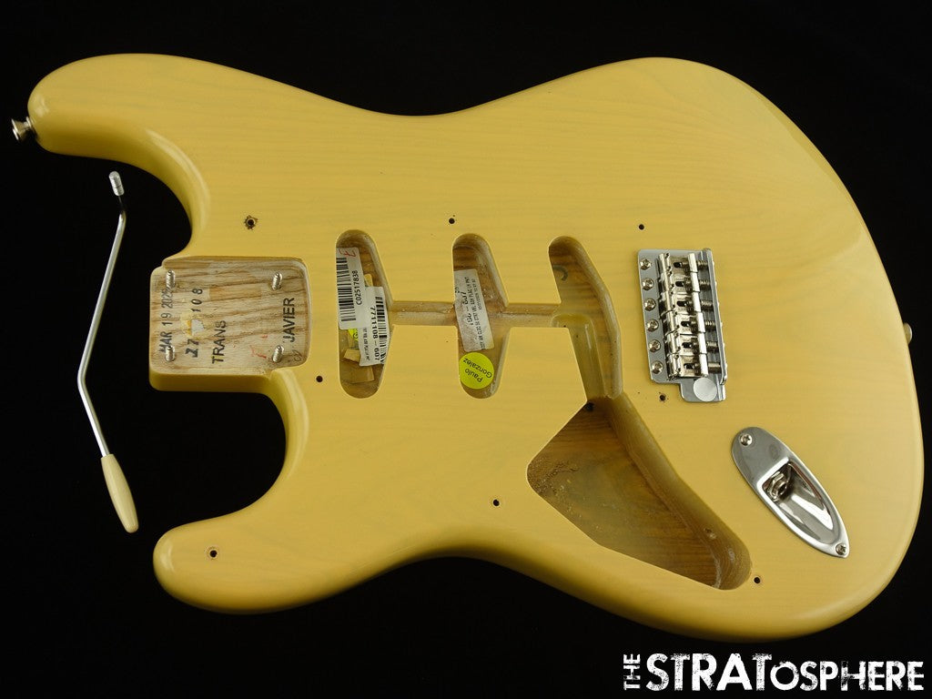 LEFTY Fender AV II American Vintage 1957 Strat BODY +HARDWARE Ash Vintage Blonde