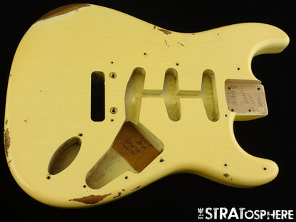 Fender USA Custom Shop Custom Strat Pro 2025 Relic BODY, Aged Vintage White W25
