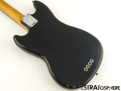 Fender JMJ Mustang Bass Series BODY & NECK Alder Road Worn Nitro Black