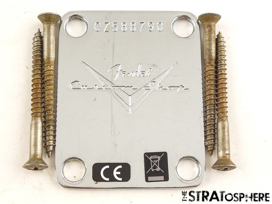 Fender USA CS Custom Shop JRN Journeyman 59 Relic NECK PLATE, Chrome Strat