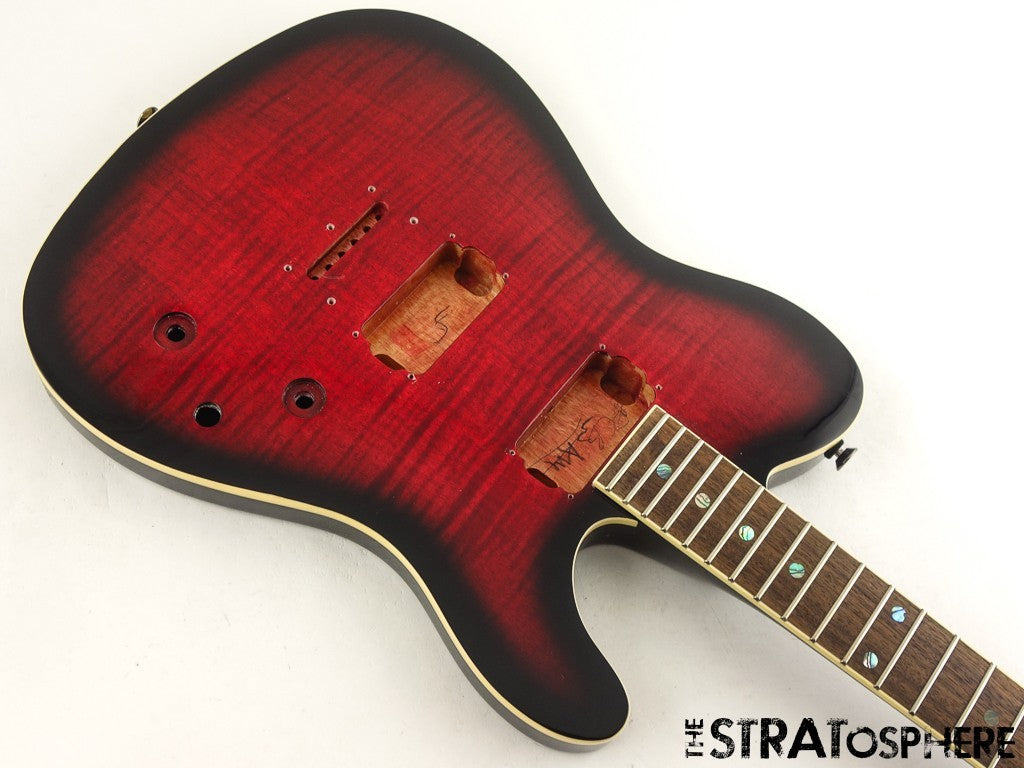 Fender FMT Tele Flame Maple Top BODY + NECK Set Neck Black Cherry Burst