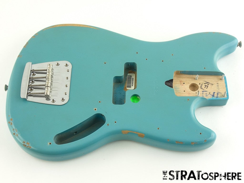 Fender JMJ Road Worn Mustang Bass BODY & HARDWARE, Parts Nitro Faded Daphne Blue
