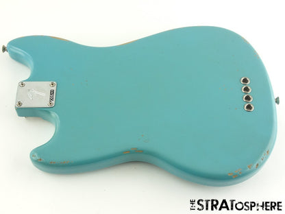 Fender JMJ Road Worn Mustang Bass BODY & HARDWARE, Parts Nitro Faded Daphne Blue