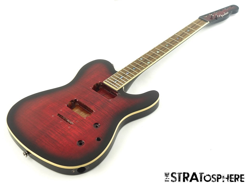 Fender FMT Tele Flame Maple Top BODY + NECK Set Neck Black Cherry Burst